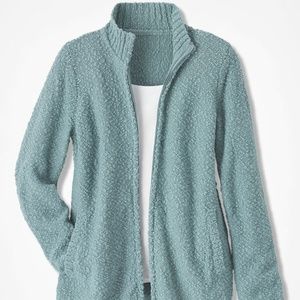 Textured Zip Cardigan